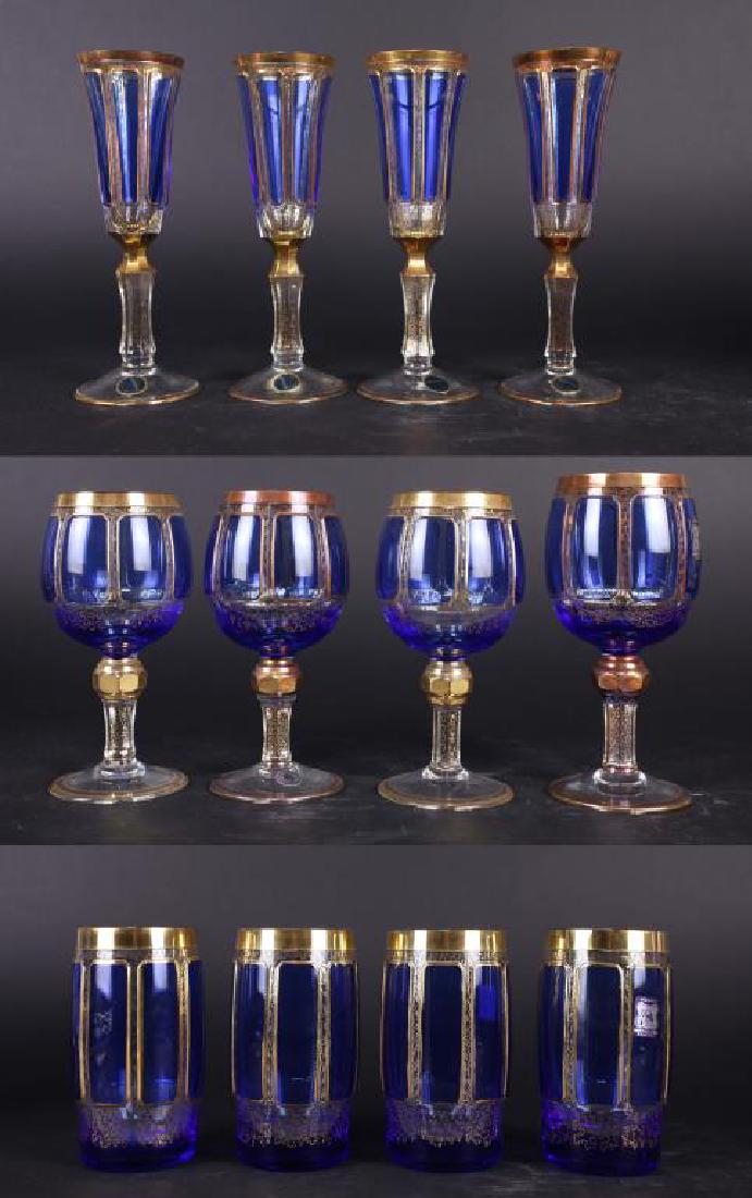 12 BOHEMIAN GLASS CHAMPAGNE FLUTES (1 of 2)