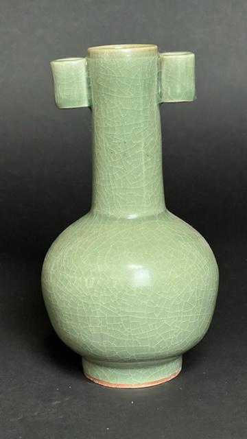 CHINESE CELADON CRACKLEWARE BOTTLE VASE (1 of 5)