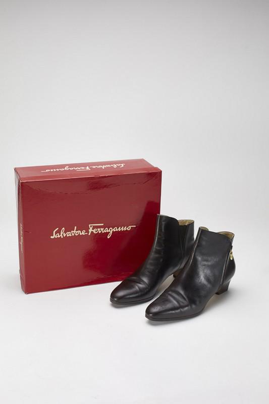 Ferragamo Tancredi Brown Leather Boots 8.5 AA (Narrow) (1 of 5)