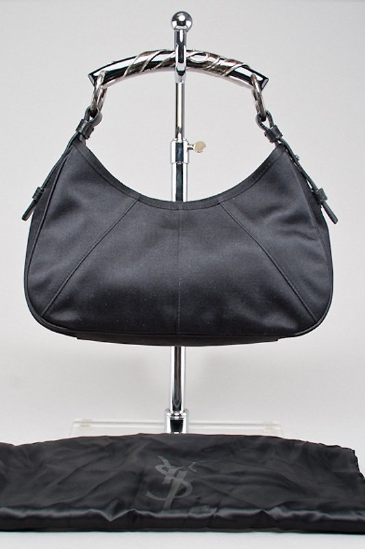 YSL Yves Saint Laurent Black Satin Mombasa Handbag: Product Description Designer: Yves Saint Laurent Material: Satin Style: Handbag, Evening Bag<