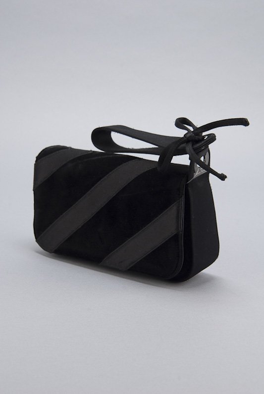 New Salvatore Ferragamo Black Velvet Clutch: Product Description Product Description