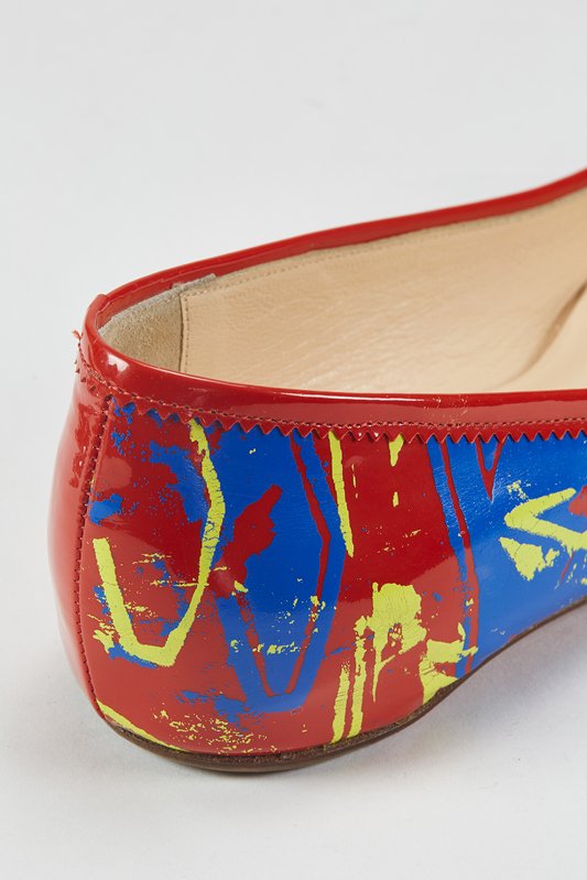 Christian Louboutin Red Paint Splatter Flats (5/35.5) : Lot 175652