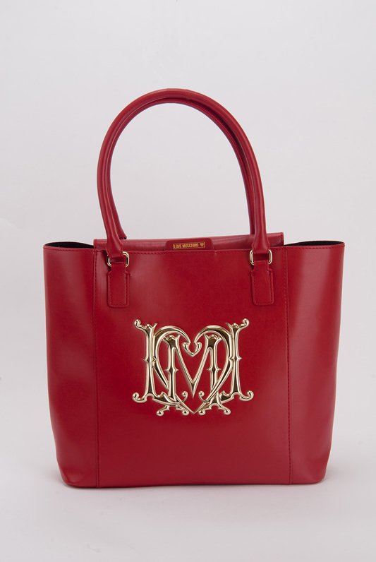 New Love Moschino Red Phantom Tote Bag: Designer: Love Moschino Style: Tote Bag, Everyday Color: Red Phantom bag with large logo front. Magnetic top closure. Interior zip pocket. Dual rolled handles. 15.5" Length 4" Width 11.5"" Height 8" H