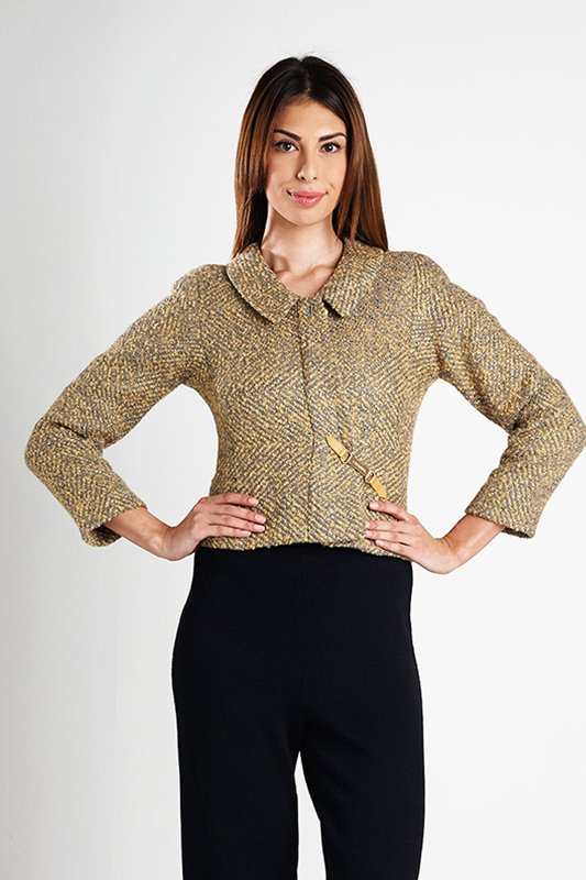 Chanel Gray and Gold Boucle Jacket (2/34) (1 of 4)