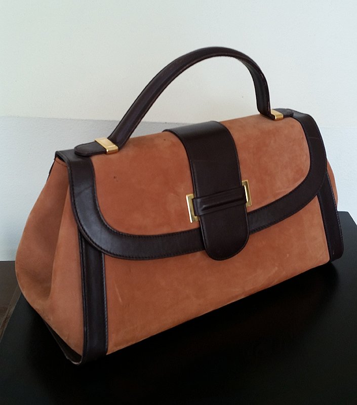 Vintage Saks Fifth Avenue Large Suede Handbag (1 of 5)