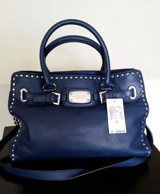Michael Kors Navy Leather Large Hamilton Tote (1 of 6)