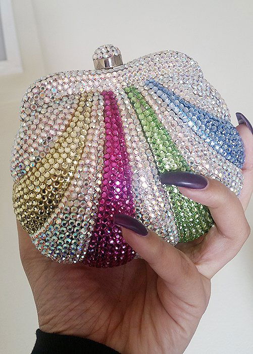 Stunning Spring Shades Crystal Covered Clutch Bag (1 of 4)