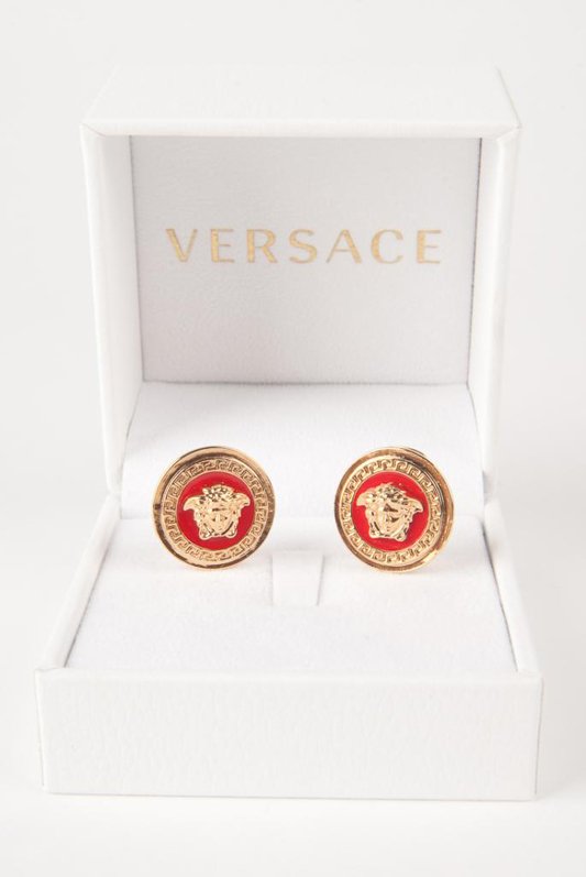 New Versace Red Medusa Clip Signature Earrings (1 of 3)