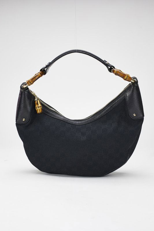 Gucci Black Monogram Bamboo Ring Shoulder Bag (1 of 3)