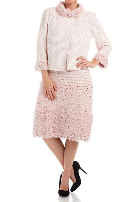 St John Knits Evening Pink Knit Dress Suit (10/12) (1 of 3)