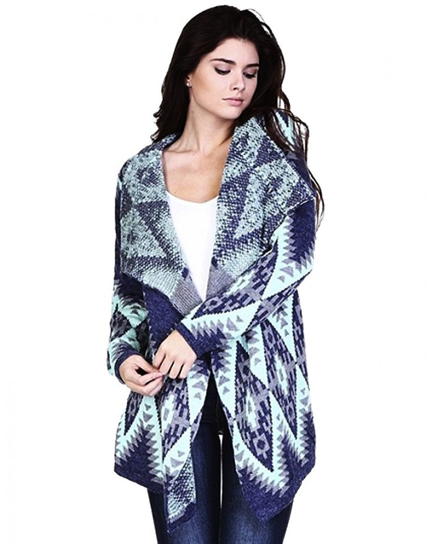 Navajo "Fireplace Cozy" Cardigan Sweater & Bag - Navy (1 of 5)