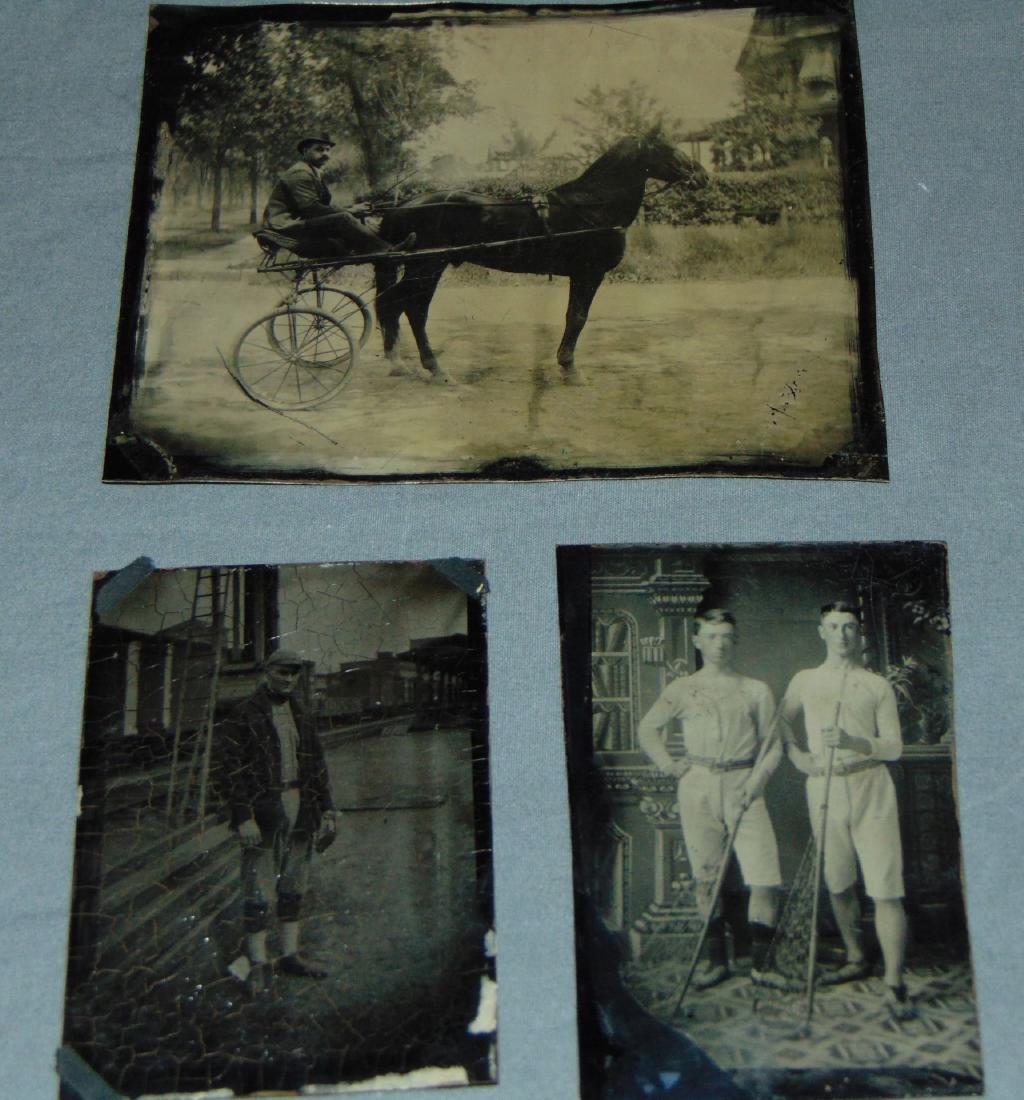 Lot of Three Sports Tintypes. (1 of 4)