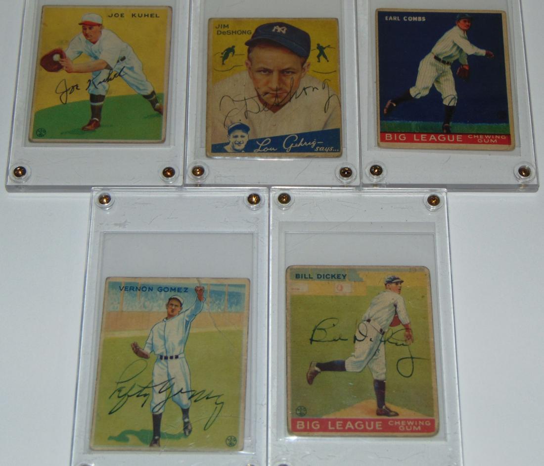 1933 Goudey. Lot of Five Signed Cards. (1 of 7)