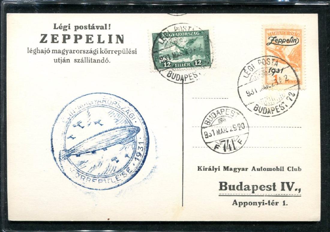 1931 Hungary Zeppelin Covers. (1 of 9)