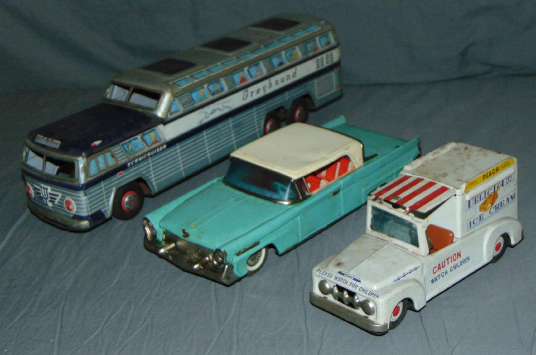 3 Piece Friction Tin Litho Vehicle Lot (1 of 3)