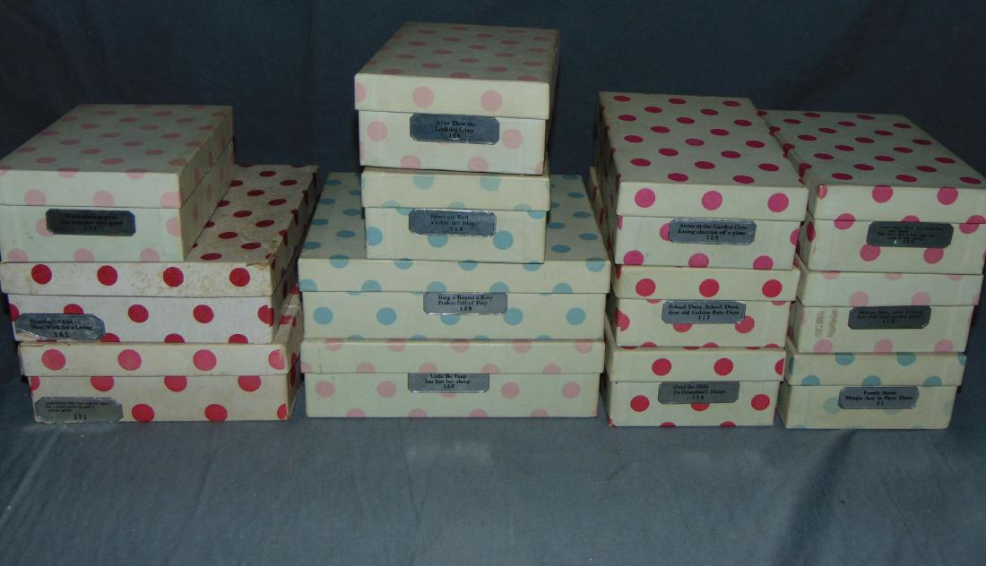 Nancy Anne Storybook Doll Lot: Lot of 13 in original boxes. Includes 122, 129, 113, 132, 125, 117, 114, 119, 81, 171, 159, 185, and 153. Boxes all show some wear. Examine