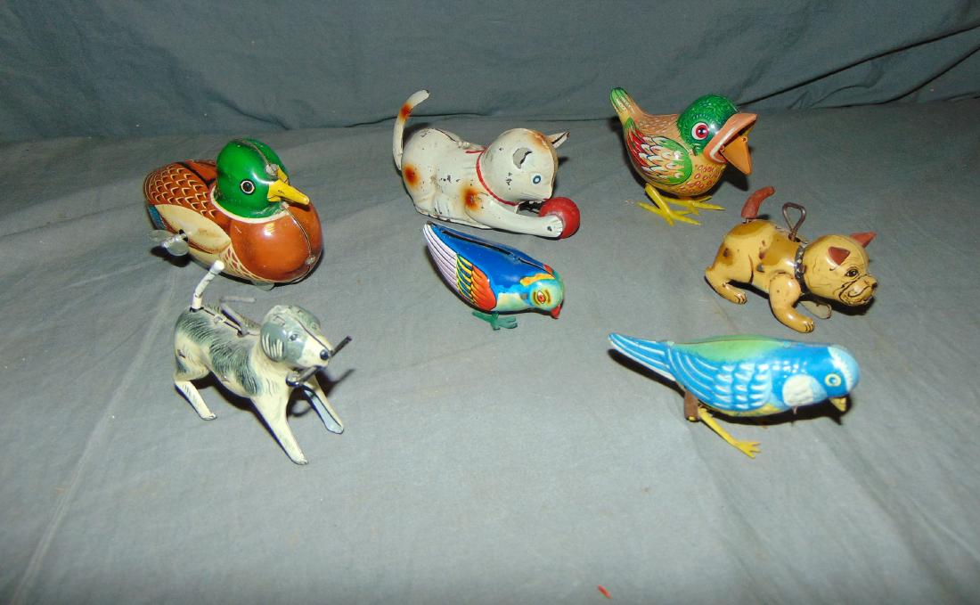 Lot of Tin Litho Windup Animals (1 of 2)
