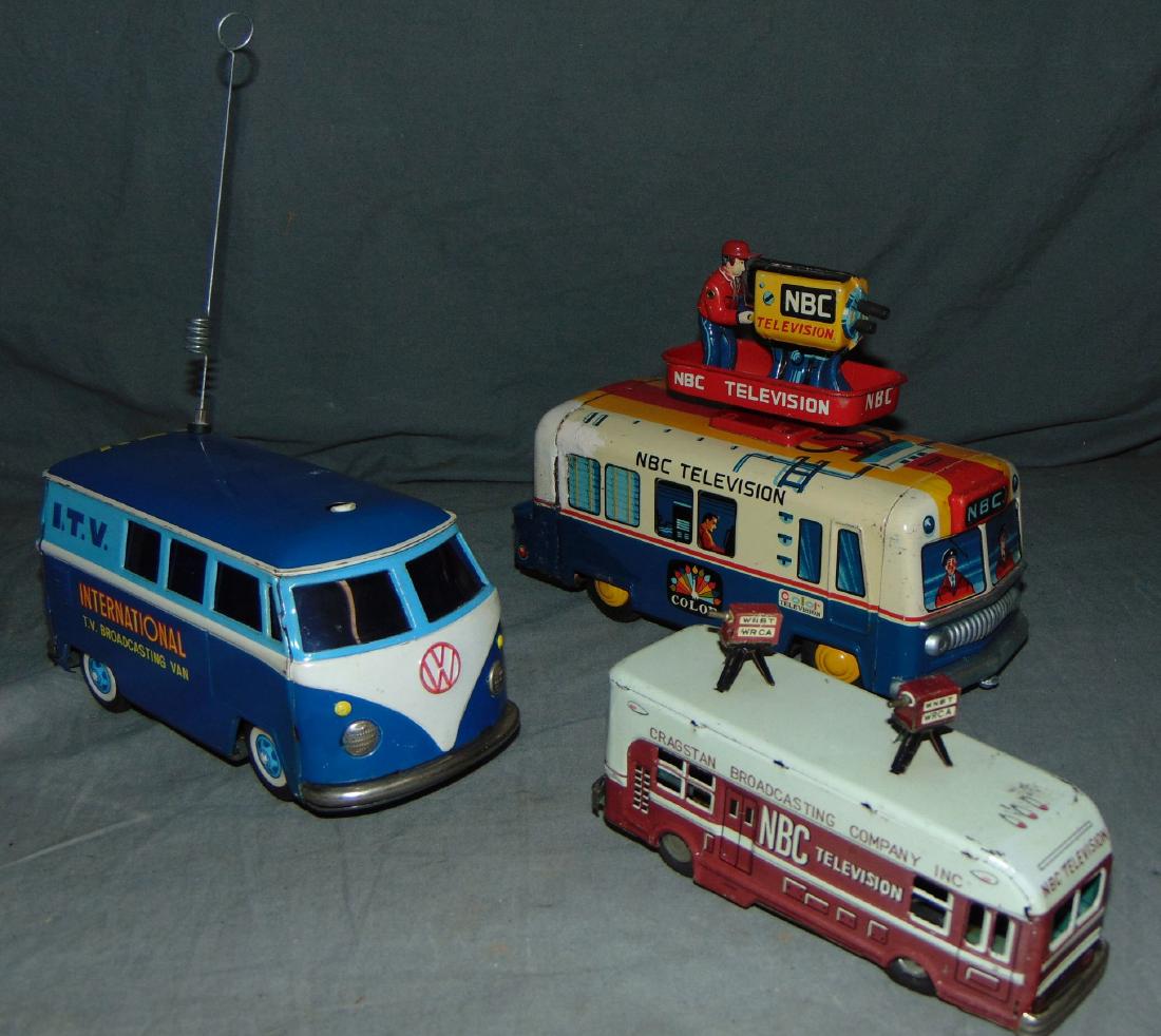 (3) Vintage Tin Litho Television Vans (1 of 4)