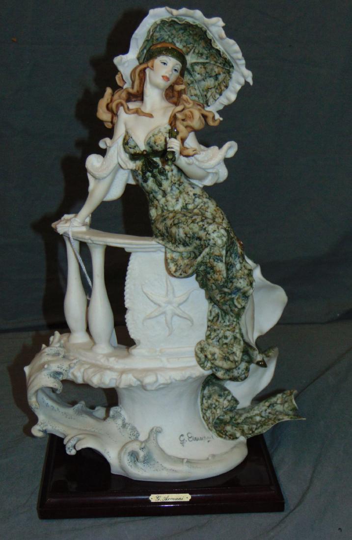 Armani Figurine. Lady with Umbrella.: Lot includes Giuseppe Armani Figurine-Florence. "Lady with Umbrella". Model 1123C. Chips noted to umbrella. Approx 15.5" tall, including base. Examine and bid accordingly
