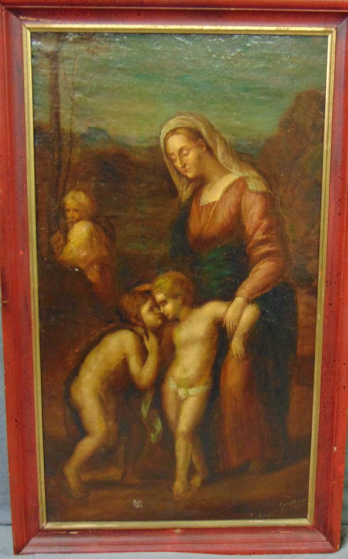 Oil on Canvas. Old Master. Mother and Child. (1 of 9)