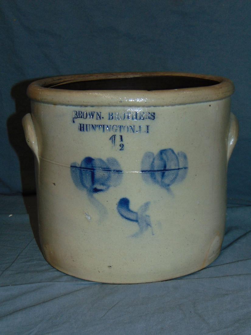 Stoneware Crock. Brown Brothers Huntington L.I. (1 of 5)