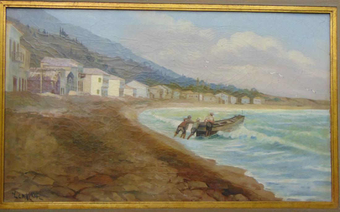 Oil on Canvas Landscape, Artist Unknown (1 of 6)
