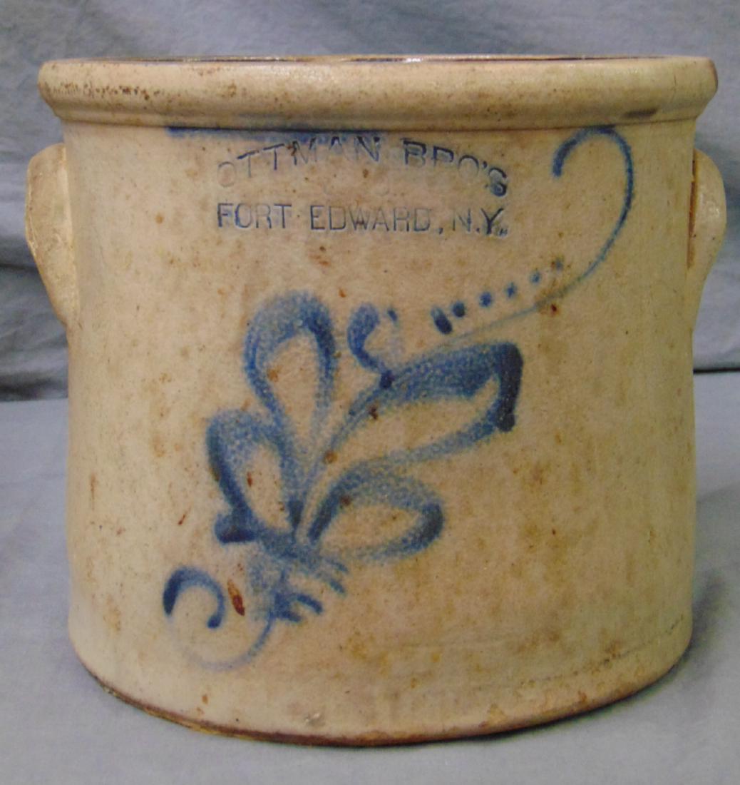 Ottman Brothers Fort Edward NY Stoneware Crock. (1 of 7)