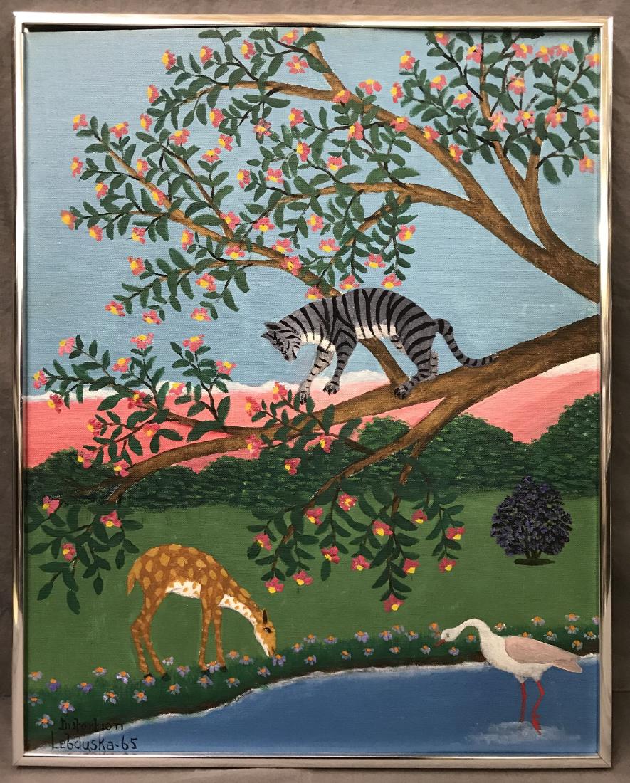 Lawrence Lebduska. 1894-1966. Oil on Board. (1 of 4)