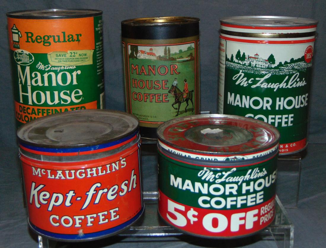 McLaughlin's Coffee Lot of Five Tins. (1 of 11)