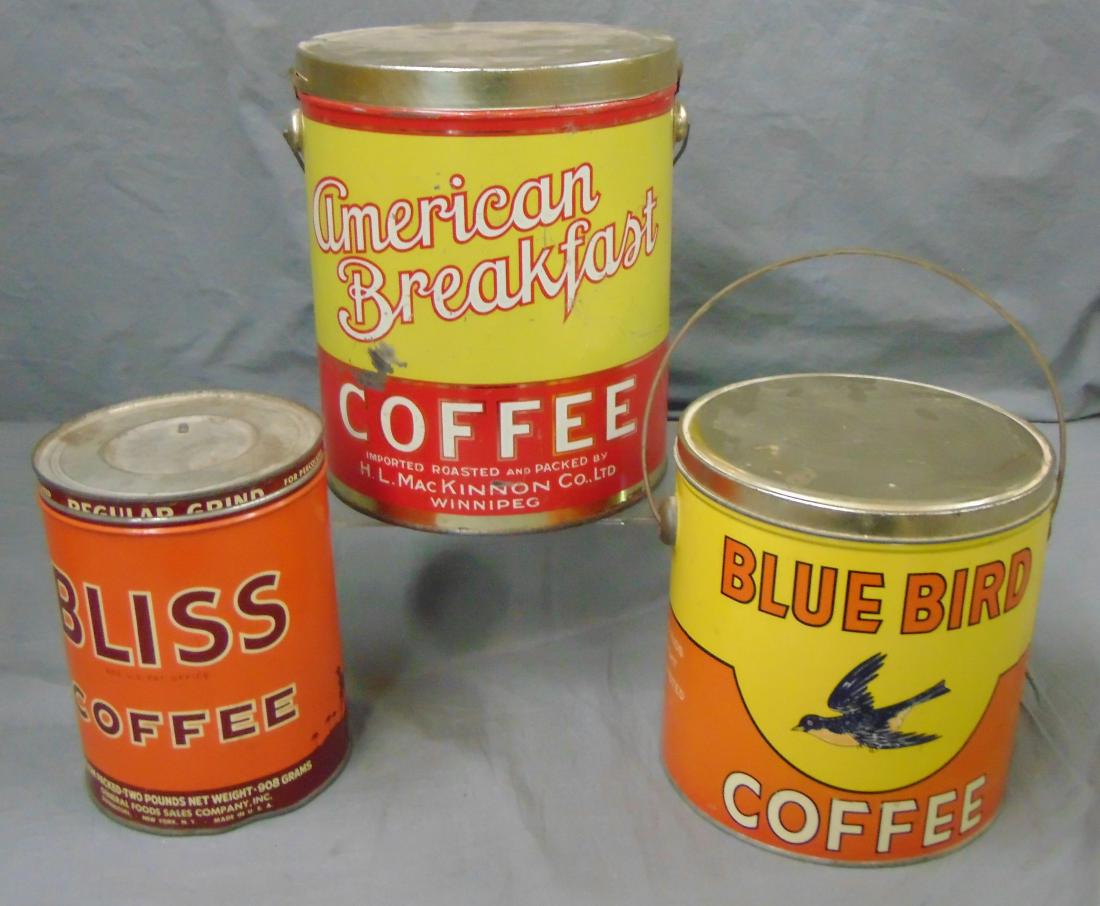 Three Piece Coffee Tin Lot. (1 of 9)