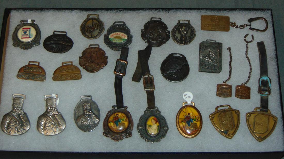 Coffee Advertising Watch Fob Collection. (1 of 4)