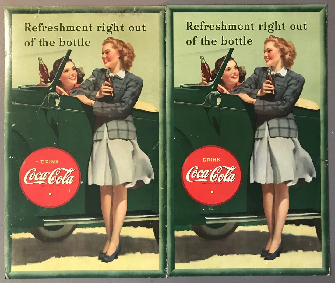 (2) 1942 Coca Cola Cardboard Advertising Signs (1 of 10)