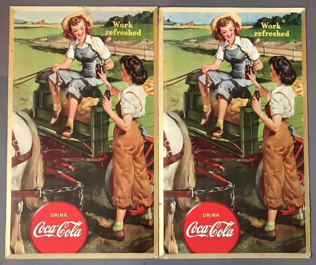 (2) 1943 Coca Cola Cardboard Advertising Signs (1 of 10)