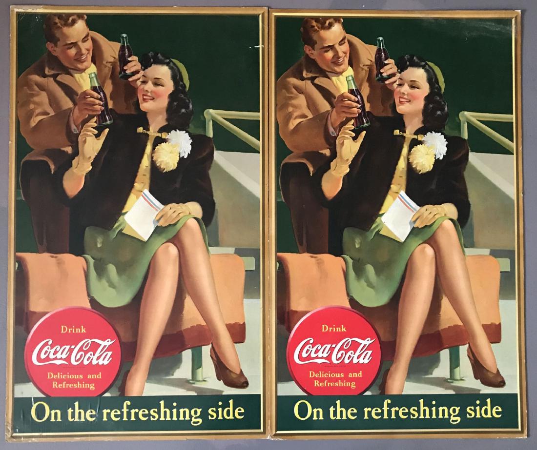 (2) 1941 Coca Cola Cardboard Advertising Signs (1 of 10)