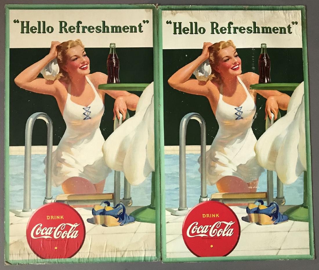 (2) 1942 Coca Cola Cardboard Advertising Signs (1 of 10)