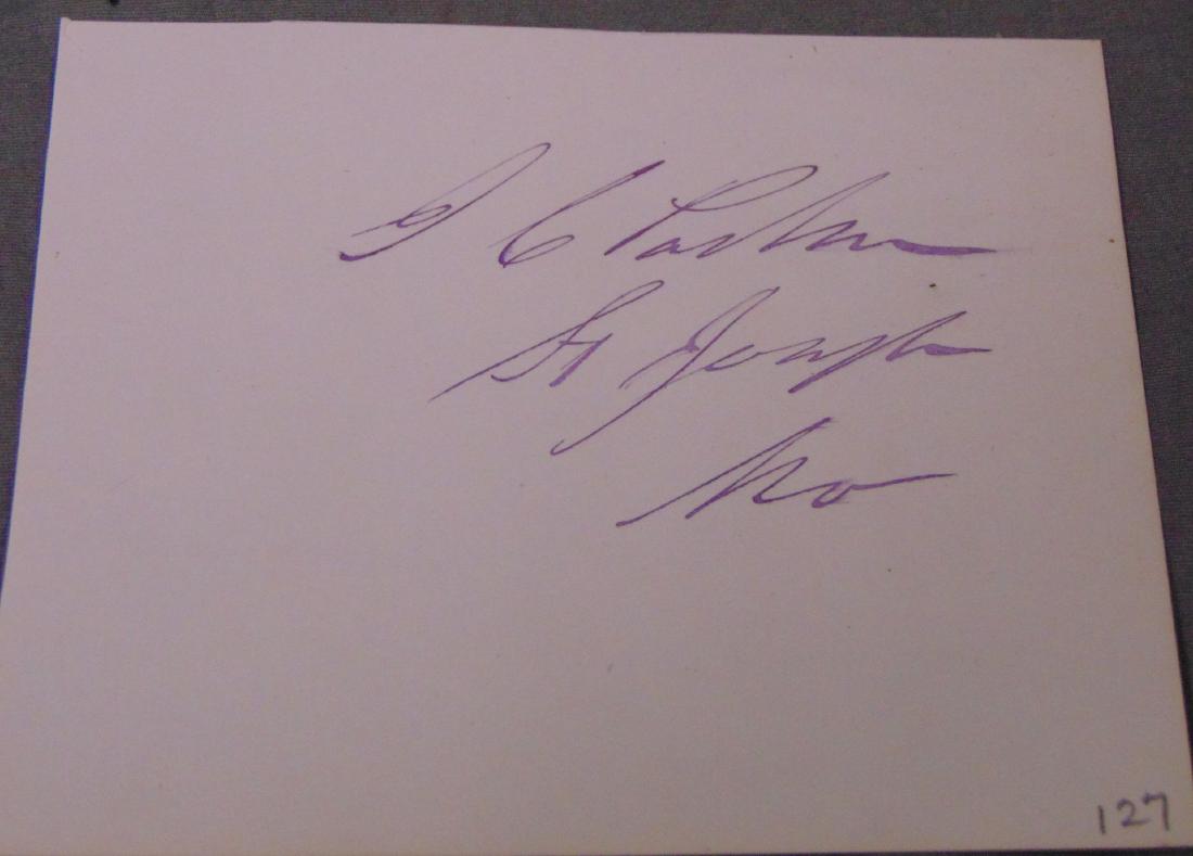 Isaac C. Parker "Hanging Judge".: Signature on paper done in St. Joseph Missouri. Parker was Judge for the Western District of Askansas.