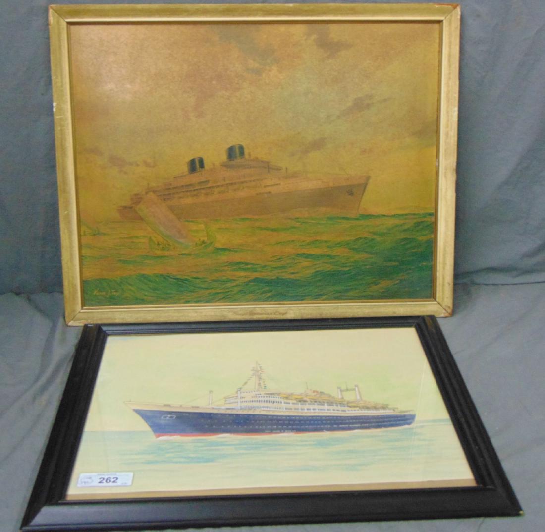 SS Rotterdam Watercolor & Willem Ruys Print (1 of 3)