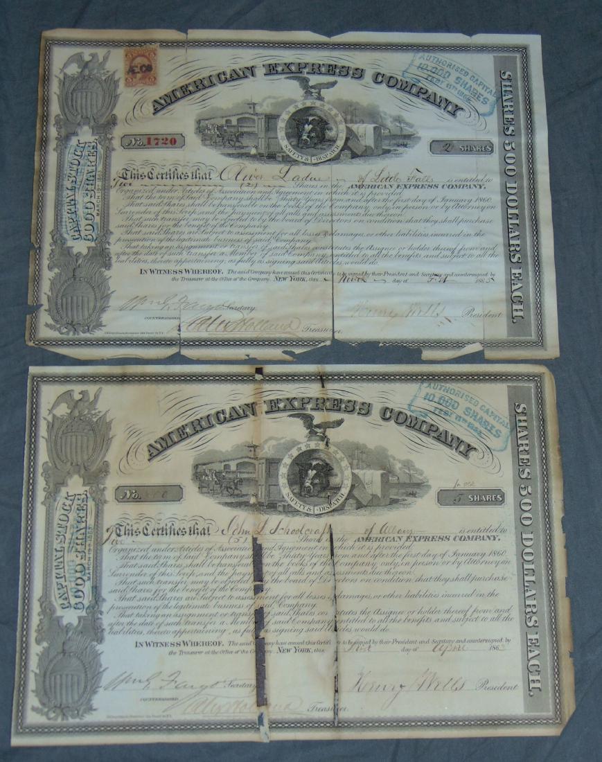 American Express Stock Certificate. (1 of 3)