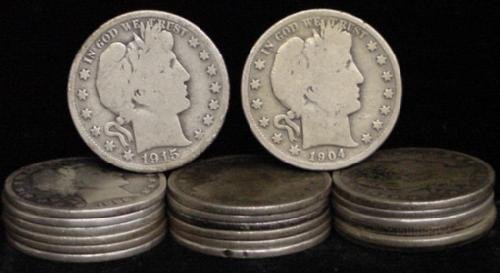 20 BARBER HALF DOLLARS