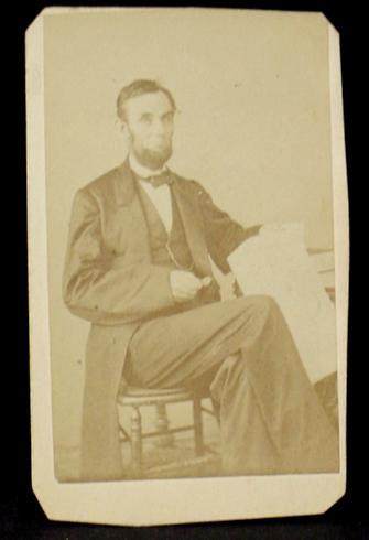 ABRAHAM LINCOLN CDV BY GARDNER: ABRAHAM LINCOLN CDV BY ALEXANDER GARDNER WITH GARDNER BACK MARK, VERY SCARCE. SEE IMAGES OR CALL OUR GALLEY FOR DETAILS 516-594-0731