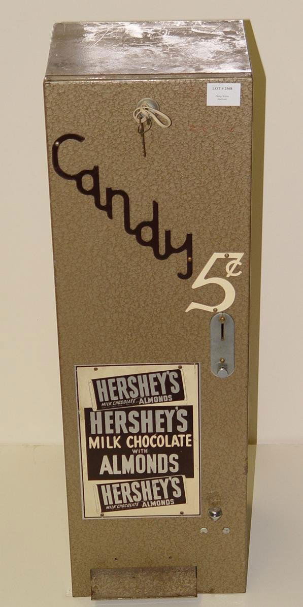 2568 VINTAGE 5 CENT HERSHEY BAR VENDING MACHINE