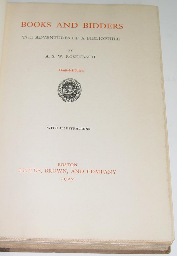 ROSENBACH. BOOKS AND BIDDERS. - 3