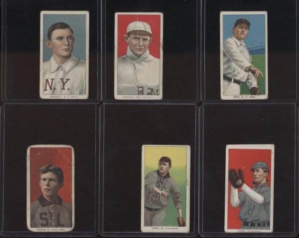 BASEBALL T-206 LOT OF SIX CARDS.