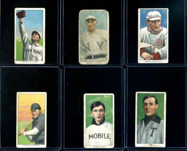 BASEBALL T-206 LOT OF SIX CARDS.