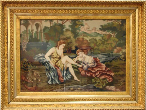 FIGURAL TAPESTRY IN OPULENT FRAME - 8