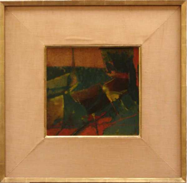 FRANK ROTH ABSTRACT ACRYLIC ON BOARD: Frank Roth (American 1936-). Acrylic on board, abstract. Measures: 13 1/2" Tall X 14" Wide Condition: Good/As Is