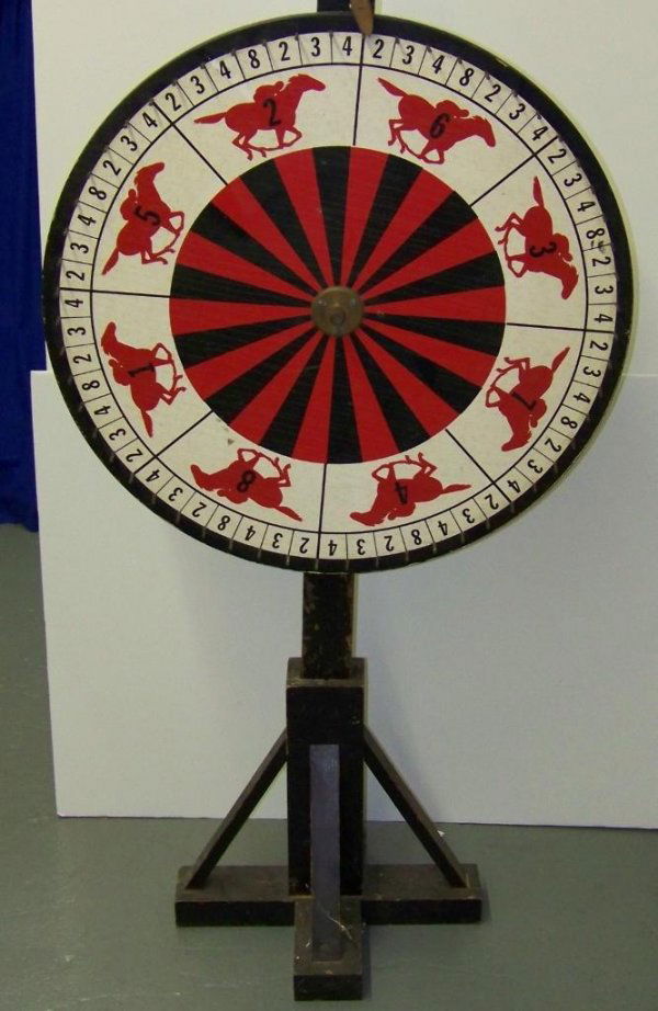 2168 VINTAGE WOODEN WHEEL OF FORTUNE.