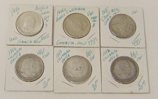 LOT OF 10 COMMEMORATIVE 1/2 DOLLARS - 2