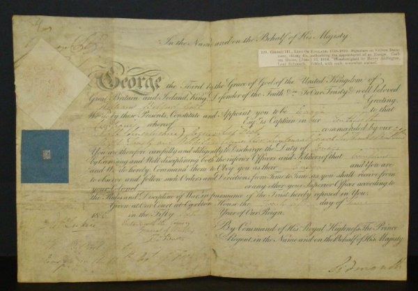 GEORGE III DOCUMENT SIGNED.