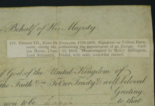 GEORGE III DOCUMENT SIGNED. - 3